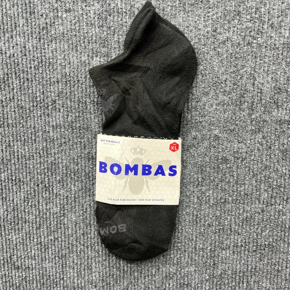 Bombas Ankle Socks Black Size XL Performance Honeycomb Arch Support New